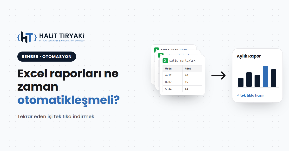 Excel raporlarını otomatikleştirmek ne zaman mantıklı?